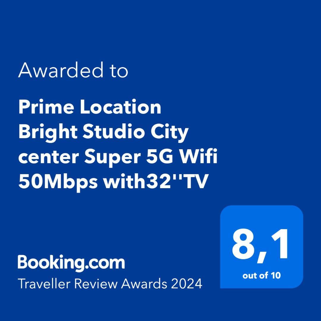 Prime Location Bright Studio City Center Super 5G Wifi 200Mbps With32"Tv Selanik Dış mekan fotoğraf